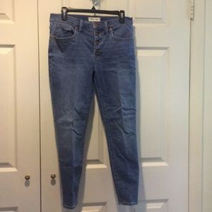 Madewell women’s petite mid-rise jeans.